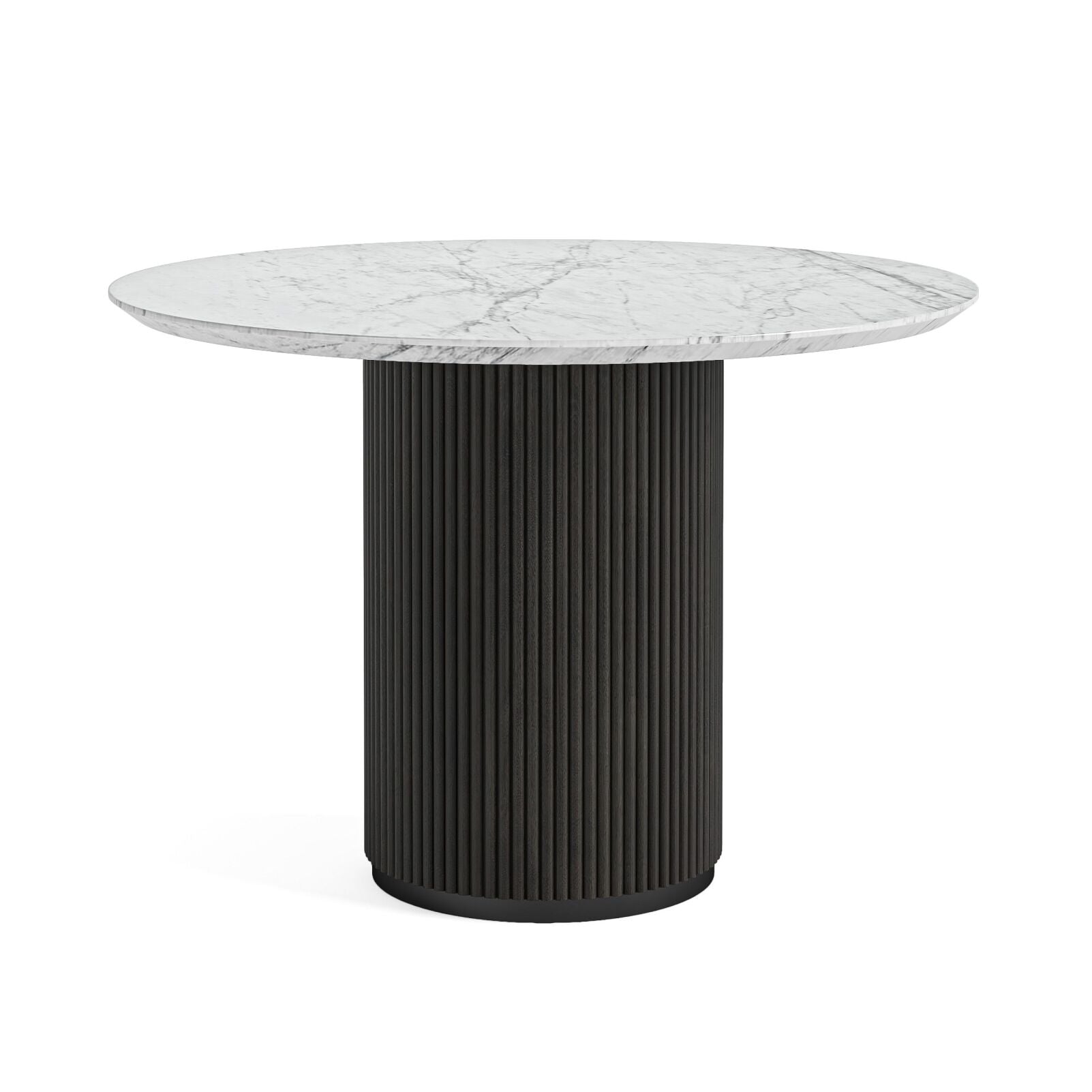 Lucerne Round 120cm Dining Table - Marble Top Ribbed Fluted