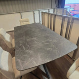 Montrose 180–240cm Grey Slate Mist Ceramic Marble Extending Dining Table