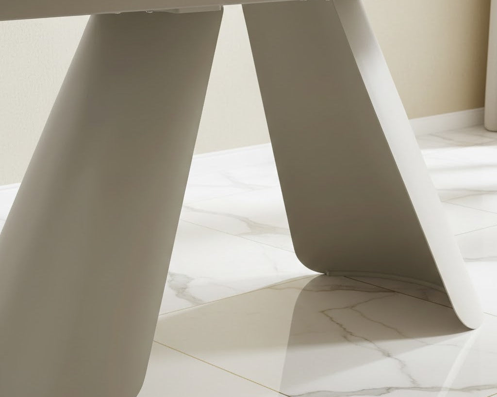 Carletti 180-280cm Italian Cream & Beige Travertine Ceramic Marble Side Extending Dining Table