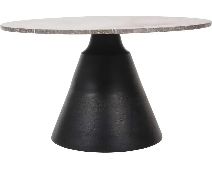 Libra Interiors Clifton II Coffee Table in Charcoal Black and Travertine – Large