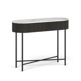 Lucerne Console Table Black Ribbed Fluted
