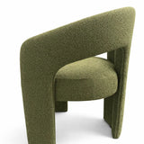 Oscar Dark Green Fabric Boucle Dining Chair