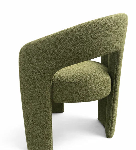 Oscar Dark Green Fabric Boucle Dining Chair