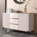 Bella White & Gold Premium Ribbed Sideboard