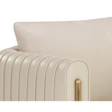 Alexis Beige & Gold Leather Lounge Chair