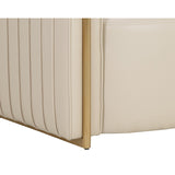 Alexis Beige & Gold Leather Lounge Chair