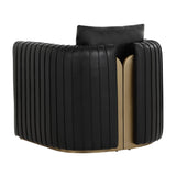 Alexis Black & Gold Leather Lounge Chair