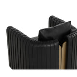 Alexis Black & Gold Leather Lounge Chair
