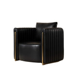 Alexis Black & Gold Leather Lounge Chair