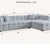 The Bubble Iron Boucle Fabric Left Hand Corner Tribeca Sofa