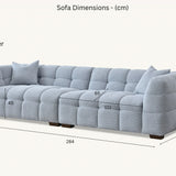 The Bubble Tribeca Pearl Boucle 4 Seater Premium Sofa Boucle Fabric