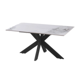 Regent 160cm White Ceramic Marble Dining Table