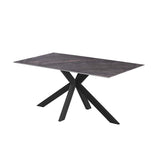 Regent 160cm Grey Ceramic Marble Dining Table