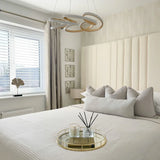 The Palermo White Boucle Velvet Fabric Luxury Bed