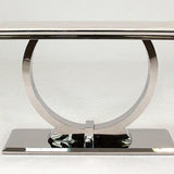 Arianna 120cm Cream Marble Console Table-Esme Furnishings