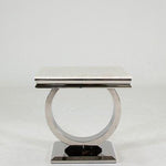 Arianna Cream Marble Lamp Table-Esme Furnishings