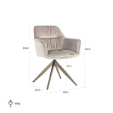 Richmond Interiors Aline Swivel Chair in Khaki Velvet