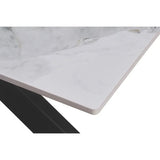 Regent 180cm White Ceramic Marble Dining Table