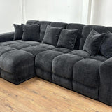 The Bubble Charcoal Black Boucle Fabric Left Hand Corner Cloud Sofa