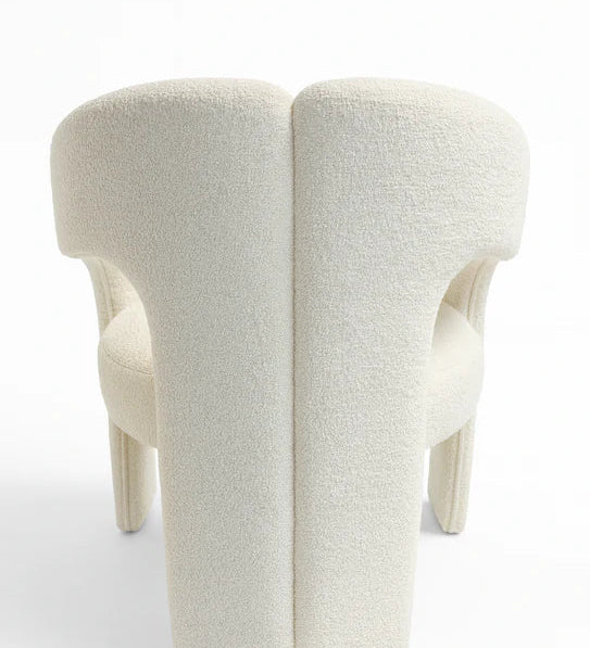 Oscar White Fabric Boucle Dining Chair
