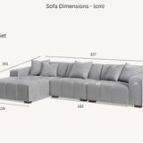 The Leonard Cloudy Grey Boucle Left Hand Corner Premium Sofa Cloudy Grey Boucle Fabric