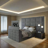 The Hilton Luxury Panel Velvet TV Bed
