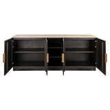 Richmond Interiors Claremont Brown 4 Door Sideboard 2 Shelves
