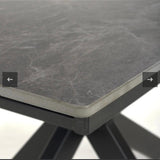 Regent 140-180cm Grey Ceramic Marble Centre Extending Dining Table
