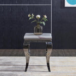 Louis White Marble Lamp Table-Esme Furnishings