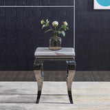 Louis White Marble Lamp Table-Esme Furnishings