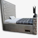 The Titan Upholstered TV Bed Plush Velvet Bed Frame