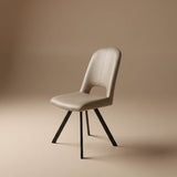 Athens Vintage Beige PU 360 Swivel Leather Dining Chairs - Pairs