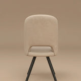 Athens Vintage Beige PU 360 Swivel Leather Dining Chairs - Pairs
