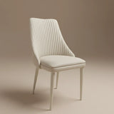 Ella Beige PU Leather Dining Chairs - Pairs