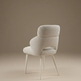 Dante Beige Boucle Fabric Swivel Dining Chairs - Pairs