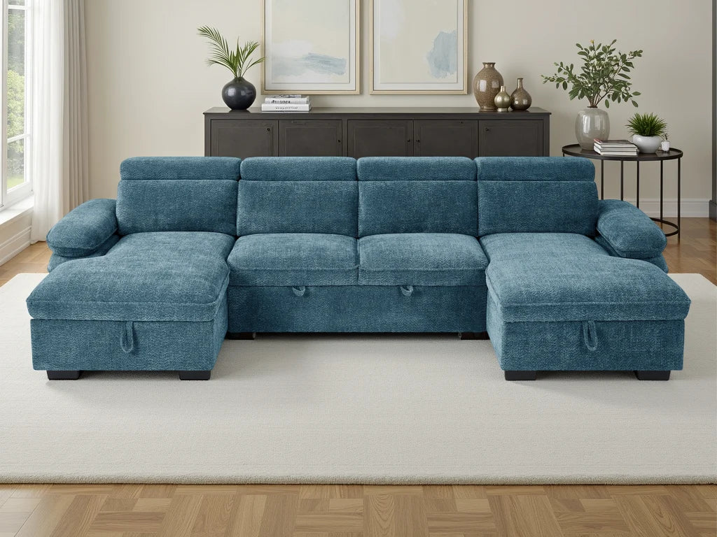 Hudson Luxury U Shape Corner Sofabed