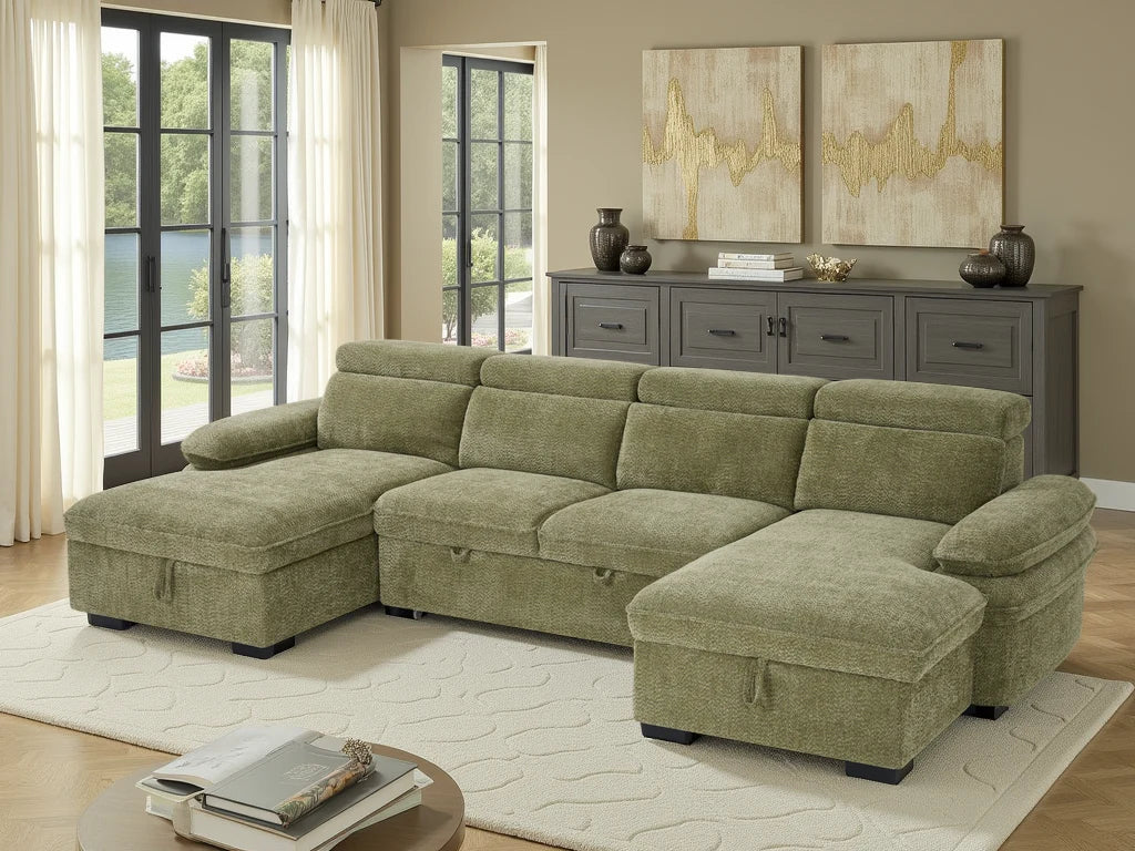 Hudson Luxury U Shape Corner Sofabed