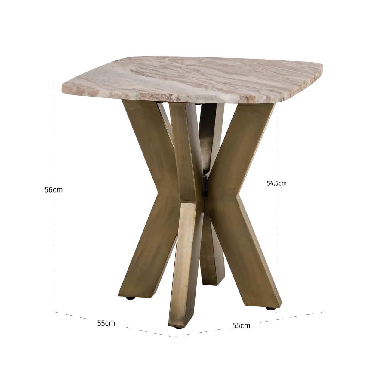 Richmond Interiors Bottega Blush Beige Marble End Lamp Table