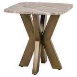 Richmond Interiors Bottega Blush Beige Marble End Lamp Table