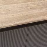 Richmond Interiors Russo Brown Ribbed 4 Door Sideboard