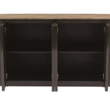 Richmond Interiors Russo Brown Ribbed 4 Door Sideboard