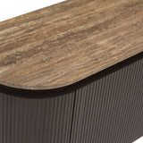 Richmond Interiors Russo Brown Ribbed 4 Door TV Unit