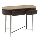 Richmond Interiors Russo Ribbed Brown Console Table