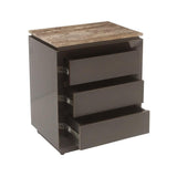 Richmond Interiors Russo Brown Ribbed 3 Drawer Bedside Table