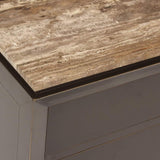 Richmond Interiors Russo Brown Ribbed 3 Drawer Bedside Table