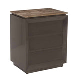 Richmond Interiors Russo Brown Ribbed 3 Drawer Bedside Table