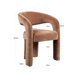 Richmond Interiors Soho Be Straight Mocca Mouse Fabric Dining Chair