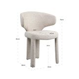 Richmond Interiors Viola Natural Linear Fabric Dining Chair