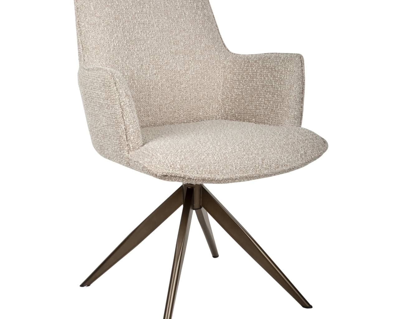 Richmond Interiors Dakota Natural Chunky Swivel With Arm Dining Chair