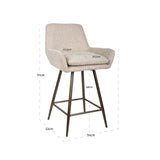 Richmond Interiors Linsey Natural Chunky Swivel (Set of 2) Counter Stool